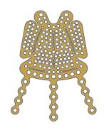 [FOF-21-03M] Obital Floor Mesh, Thickness 0.3, Gold