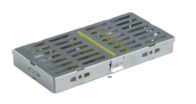 [RDJ-356-07/YW] Stainless Steel Instrument Cassettes with Furrow Holes, (7 instruments), Yellow, 180x90x22mm